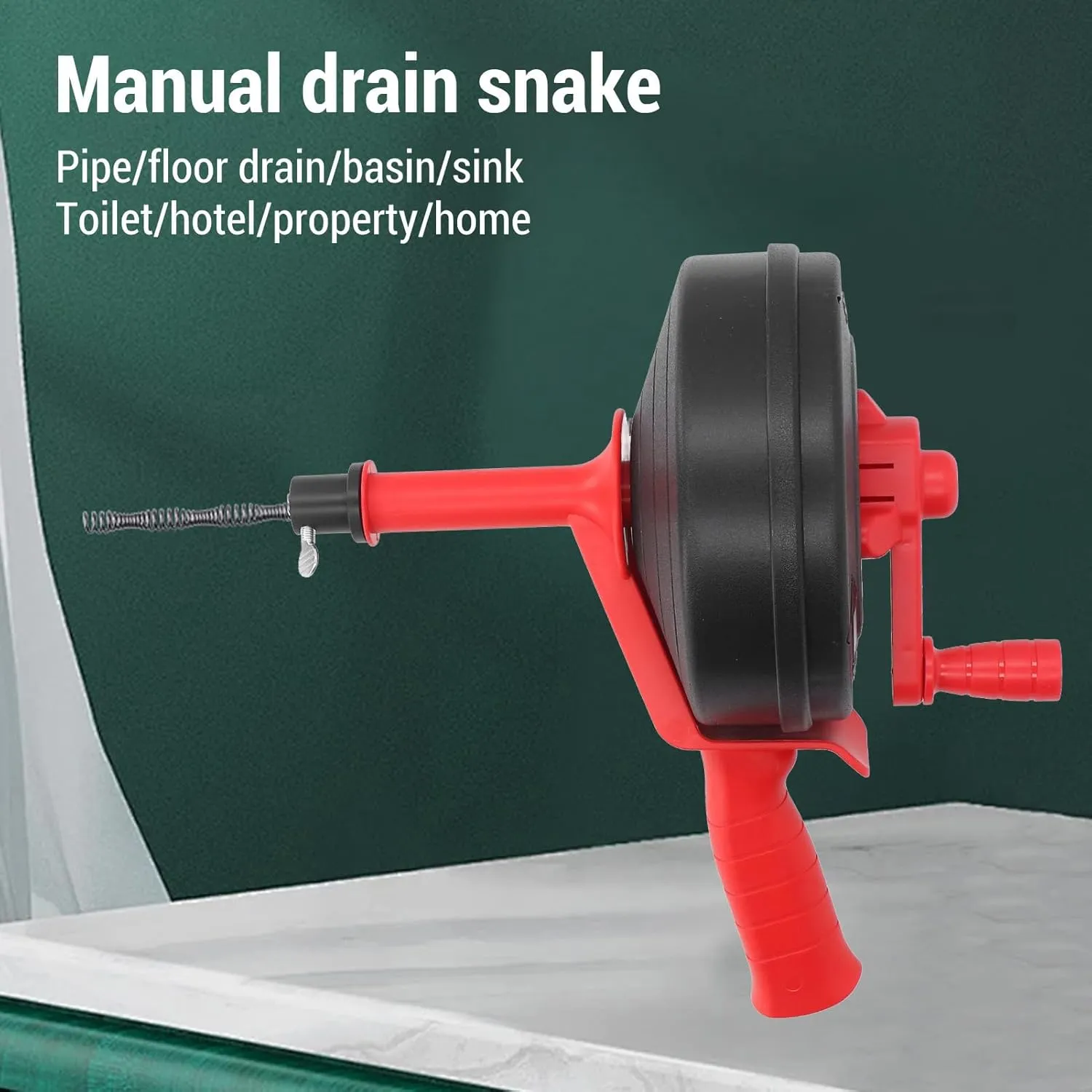 Pipe Unclogger, Manganese Steel Spring Drain Auger Multipurpose Plumbing Clog Remover Hand and Power Drill Operation with for Pipes from 1/2 Inch to 3 Inches (5 Meters)