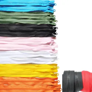 Plastic Zippers - 24 Inch, 14 Pcs, 7 Colors - Bulk Separating Zippers for Coats, Jackets, Handbags, Tents, Clothing, Garment, Tailor, DIY Crafts