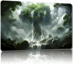 Playmat for MTG, with Free Storage Bags,Game Mat 24 x 14 inches, TCG and Board Game Mat for Cards,Mousepad Desk Mats (Tree 5-Regular)