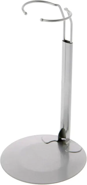 Plymor DSP-70S Silver Adjustable Doll Stand, fits 12, 13, 14, 15, 16, and 17 inch Dolls or Action Figures, Waist is 2.25" - 2.75" Wide, 6" - 8" Around, Pack of 2