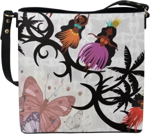 Polynesian Bucket Bags for Women Crossbody Bags Leather Tote Bag Summer Clutch Purses Hobo with 2 Detachable Straps