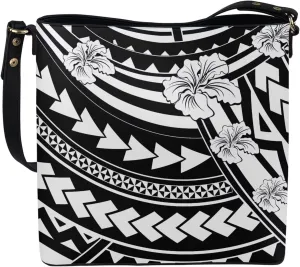 Polynesian Bucket Bags For Women Crossbody Bags PU Leather Tote Bag Summer Purses with 2 Detachable Straps Handbags