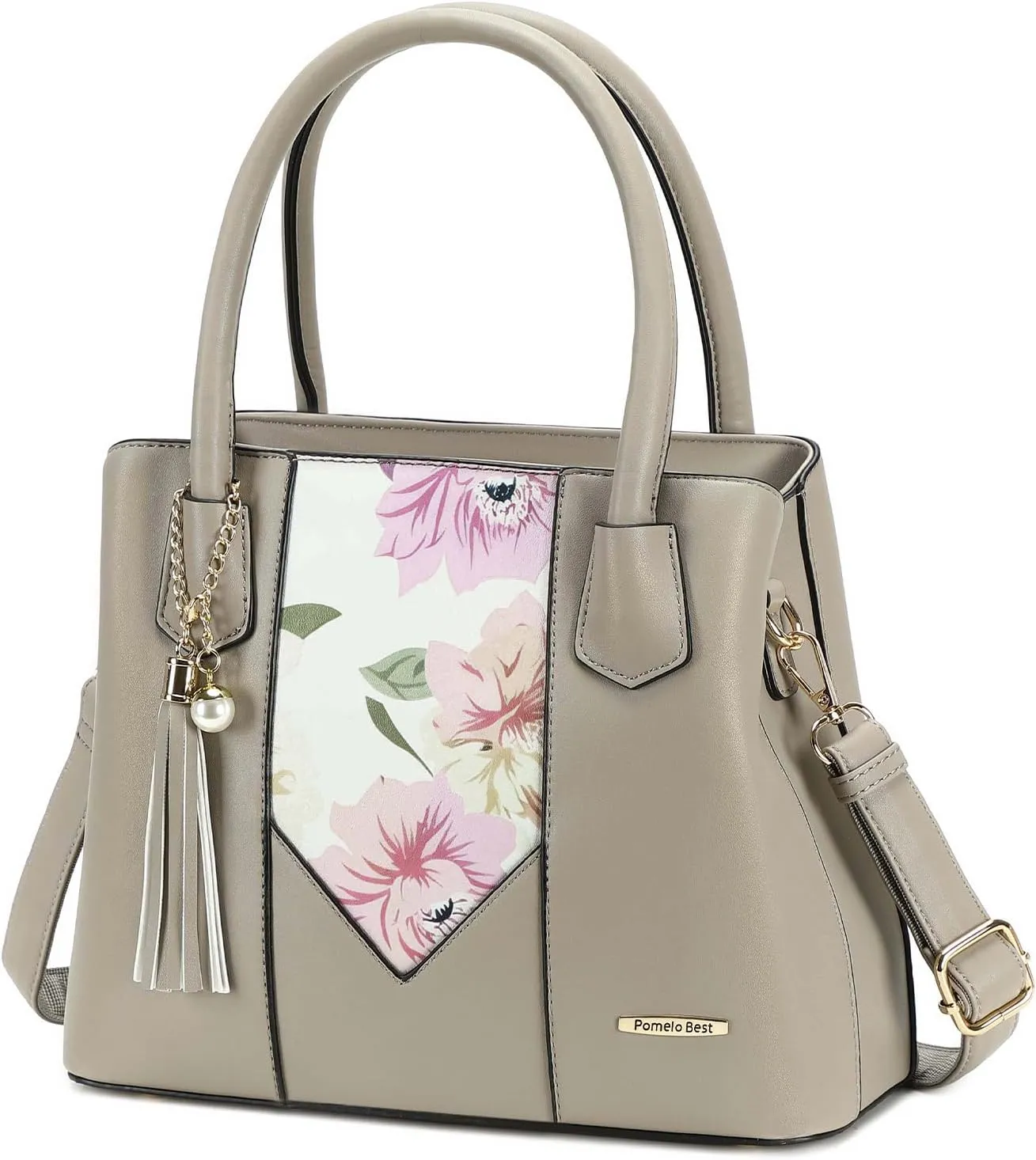 Pomelo Best Satchel bags for women with Random Flowers, Purses and Handbags for Women Shoulder Bag Top Handle Satchel