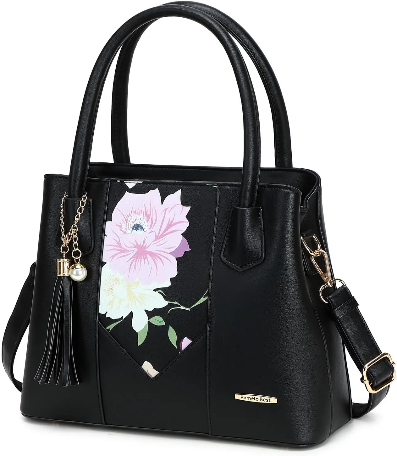 Pomelo Best Satchel bags for women with Random Flowers, Purses and Handbags for Women Shoulder Bag Top Handle Satchel