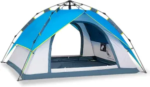 Pop Up Tent, Family Tent for 4 Person, Portable Instant Tent, Waterproof Windproof for Camping Hiking Mountaineering