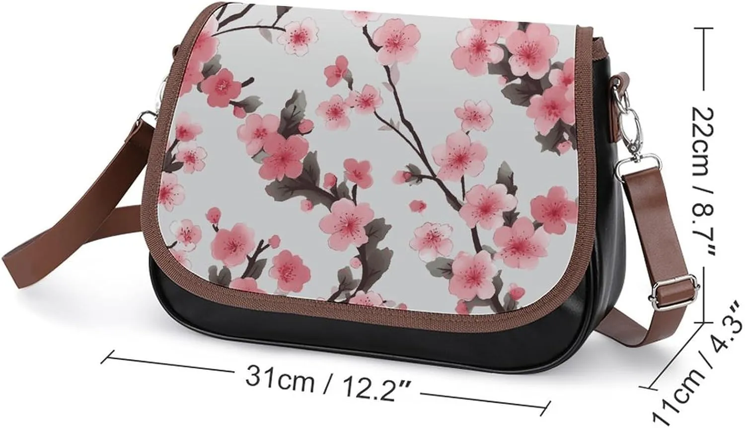 Poppy Flowers Print Crossbody Bags for Women Travel Shoulder Bag Small Leather Cross Body Handbags