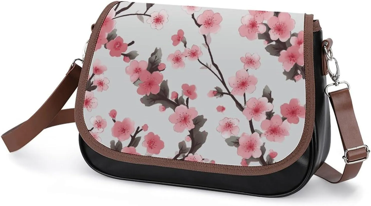 Poppy Flowers Print Crossbody Bags for Women Travel Shoulder Bag Small Leather Cross Body Handbags