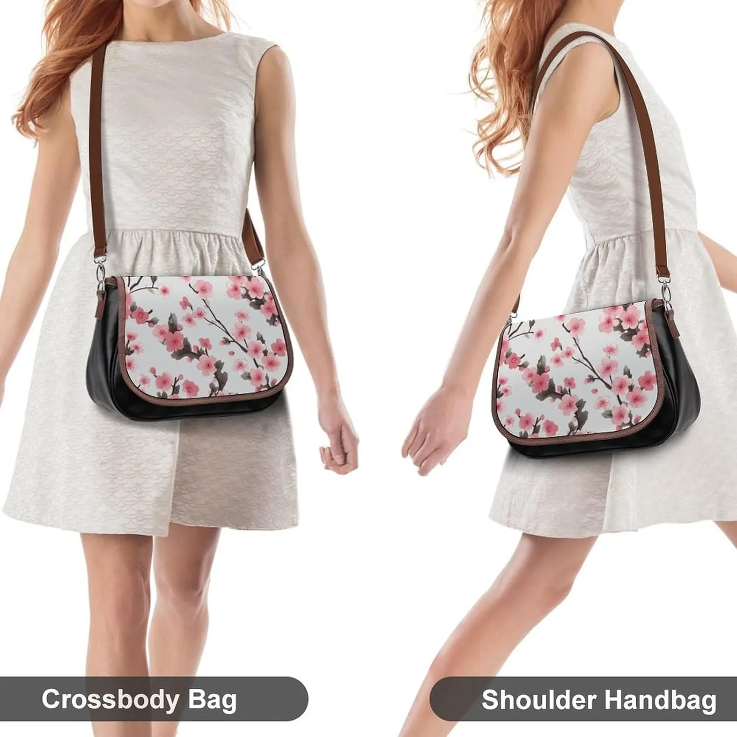 Poppy Flowers Print Crossbody Bags for Women Travel Shoulder Bag Small Leather Cross Body Handbags