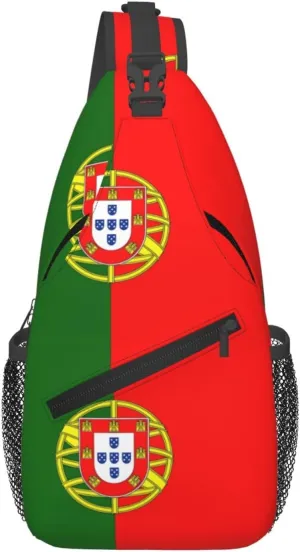 Portugal Portuguese Flag Chest Sling Bag Crossbody Shoulder Backpack Bag Gym Cycling Daypack Travel Hiking Cross Bag