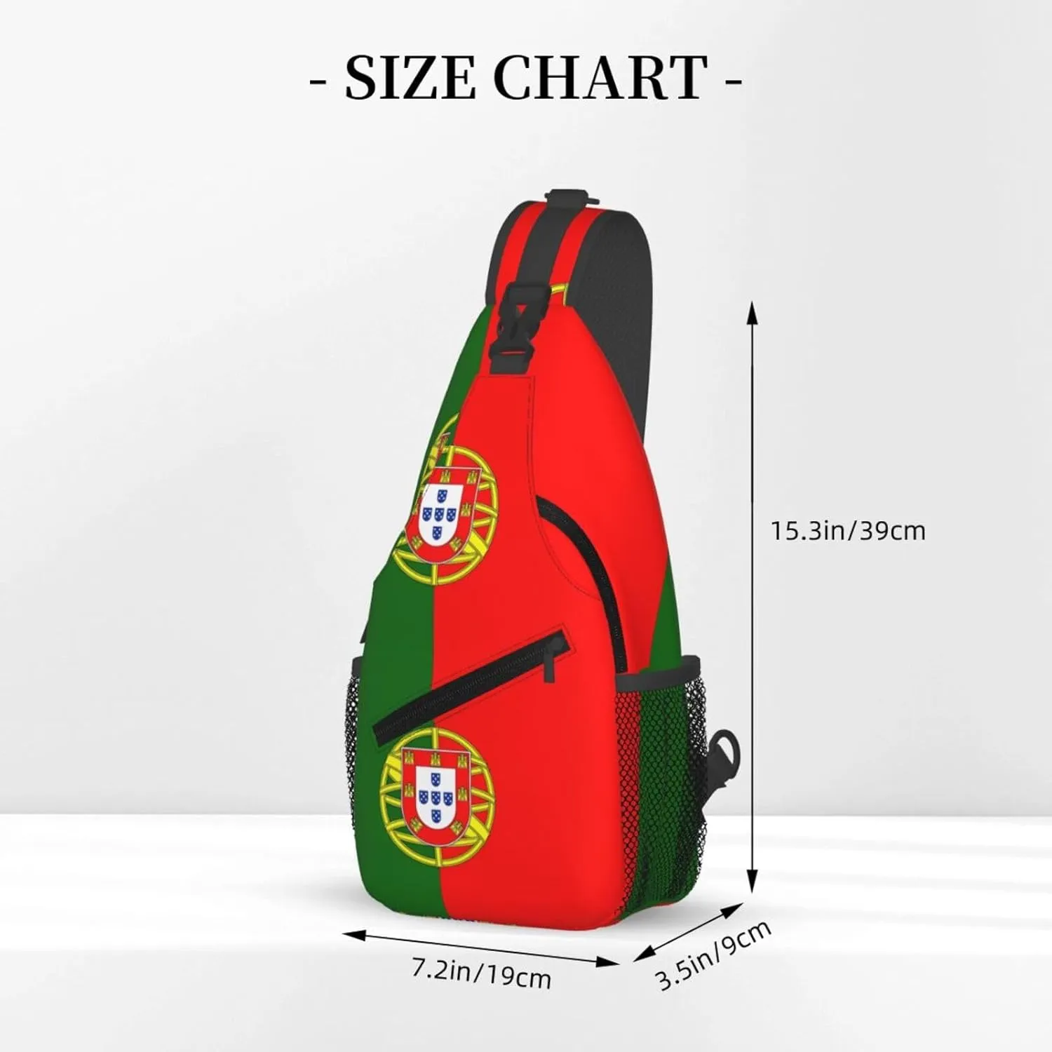 Portugal Portuguese Flag Chest Sling Bag Crossbody Shoulder Backpack Bag Gym Cycling Daypack Travel Hiking Cross Bag