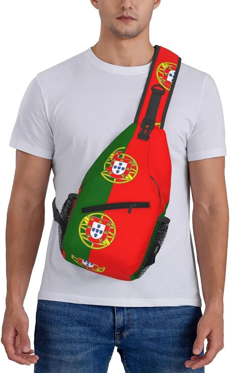 Portugal Portuguese Flag Chest Sling Bag Crossbody Shoulder Backpack Bag Gym Cycling Daypack Travel Hiking Cross Bag