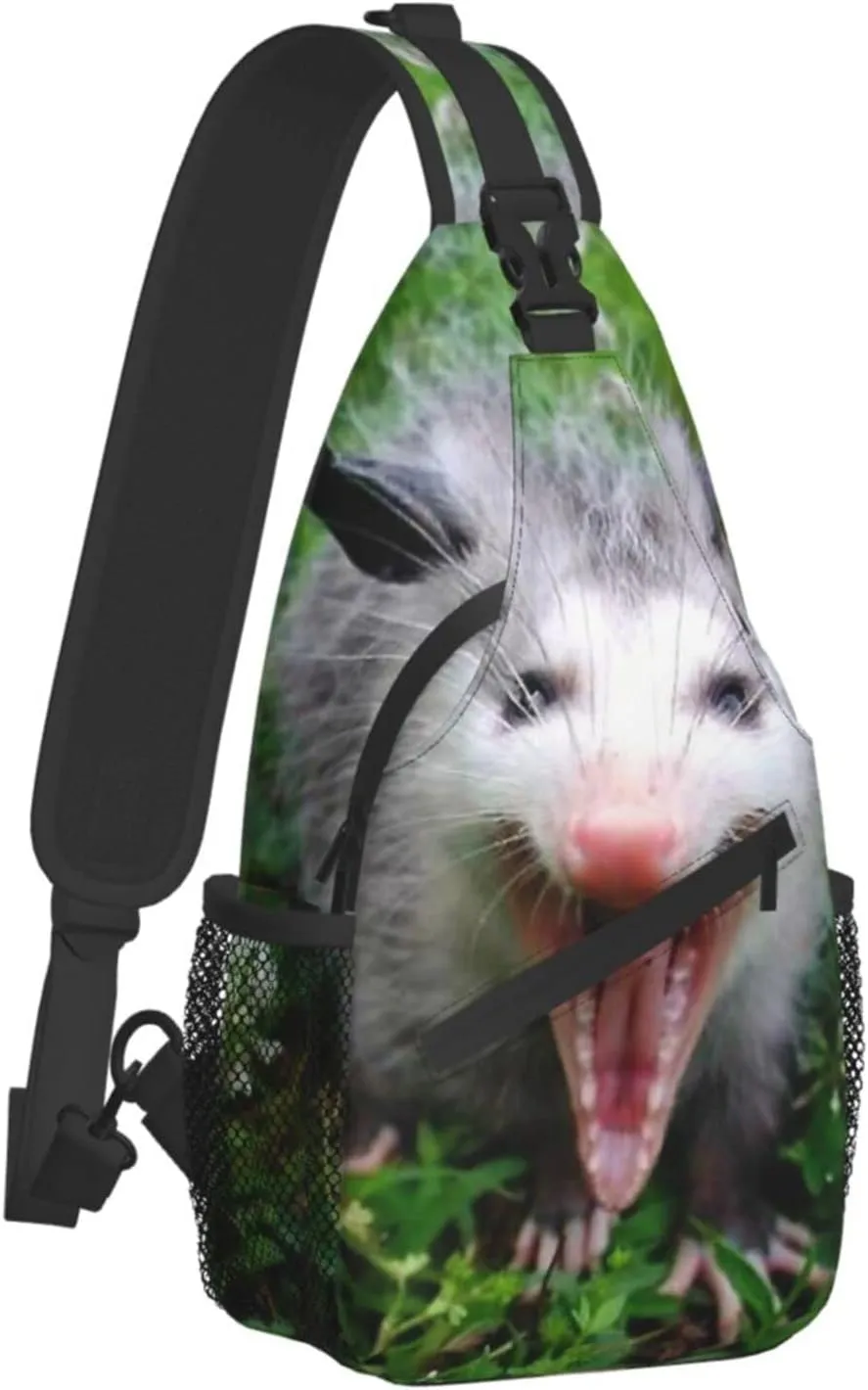 Possum Hissing Chest Bag Shoulder Bag, Animal Sling Backpack Casual Travel Bag For Men And Women