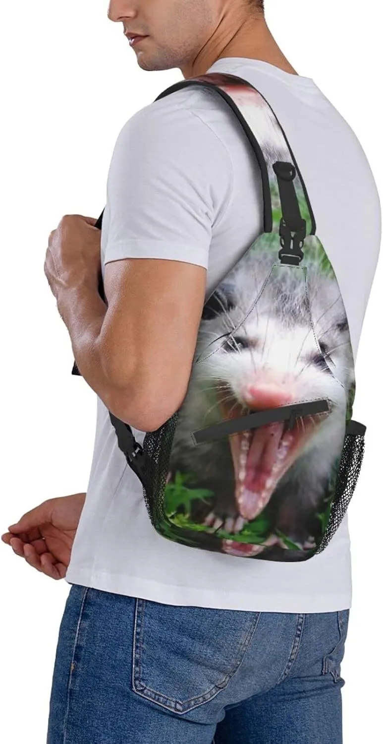 Possum Hissing Chest Bag Shoulder Bag, Animal Sling Backpack Casual Travel Bag For Men And Women
