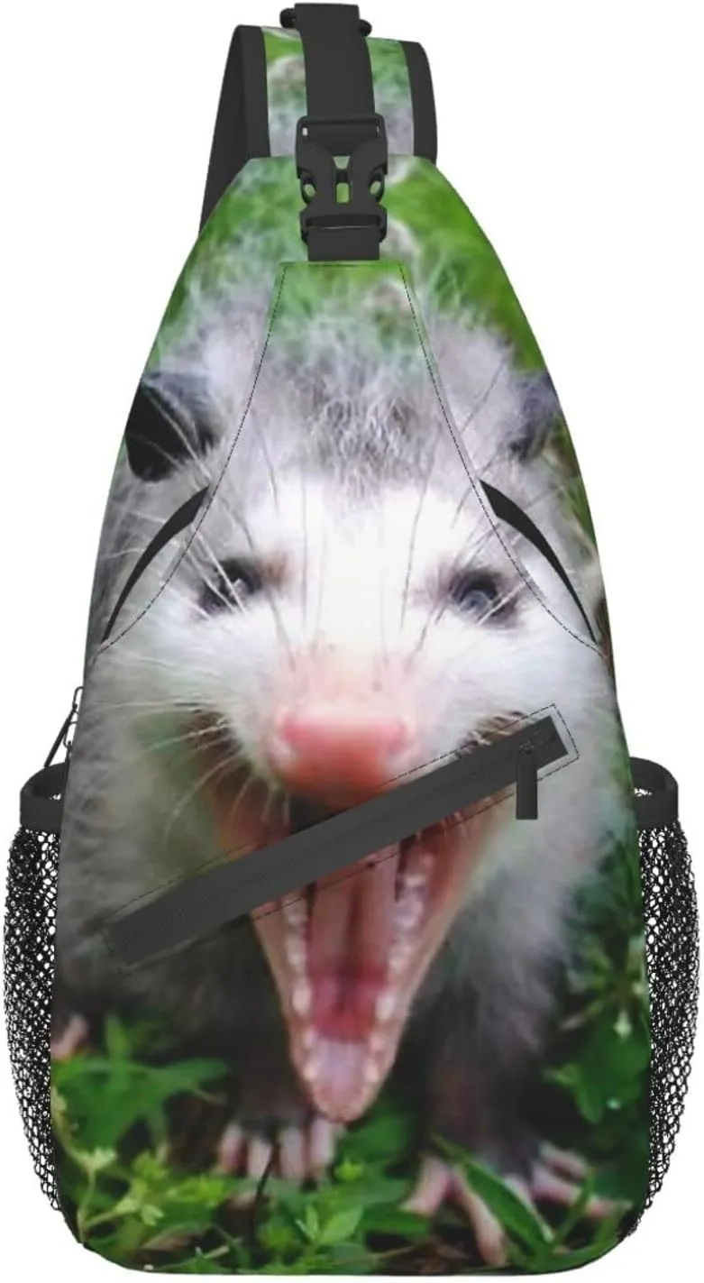Possum Hissing Chest Bag Shoulder Bag, Animal Sling Backpack Casual Travel Bag For Men And Women