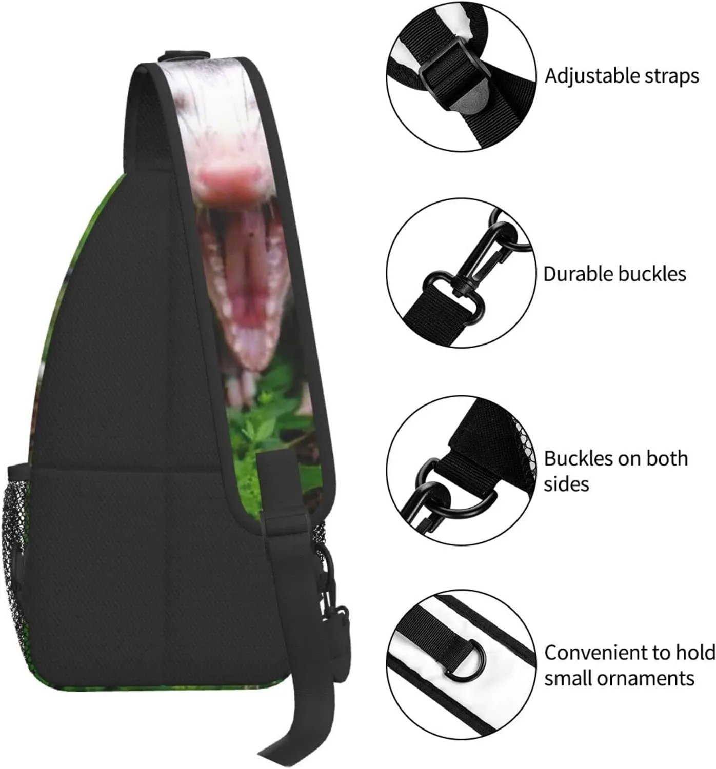 Possum Hissing Chest Bag Shoulder Bag, Animal Sling Backpack Casual Travel Bag For Men And Women
