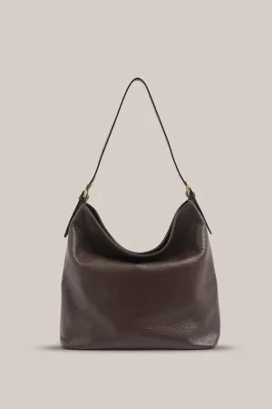 Pre Order: Serena Dark Chocolate Leather Hobo Bag