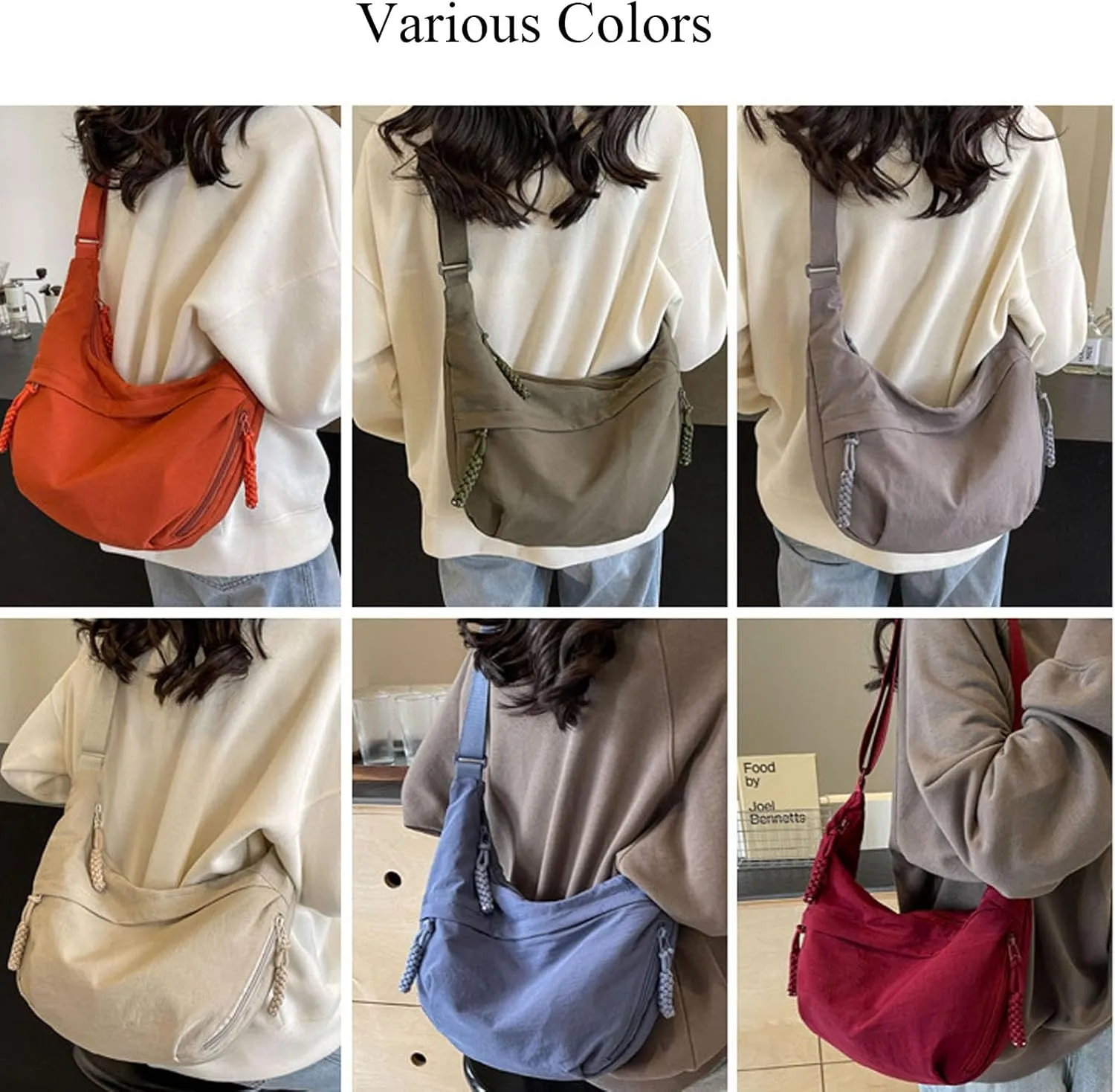 Preferable Crossbody Bag, 2025 New Plain Color Nylon Crescent Crossbody Bag for Women, Suitable for Travel