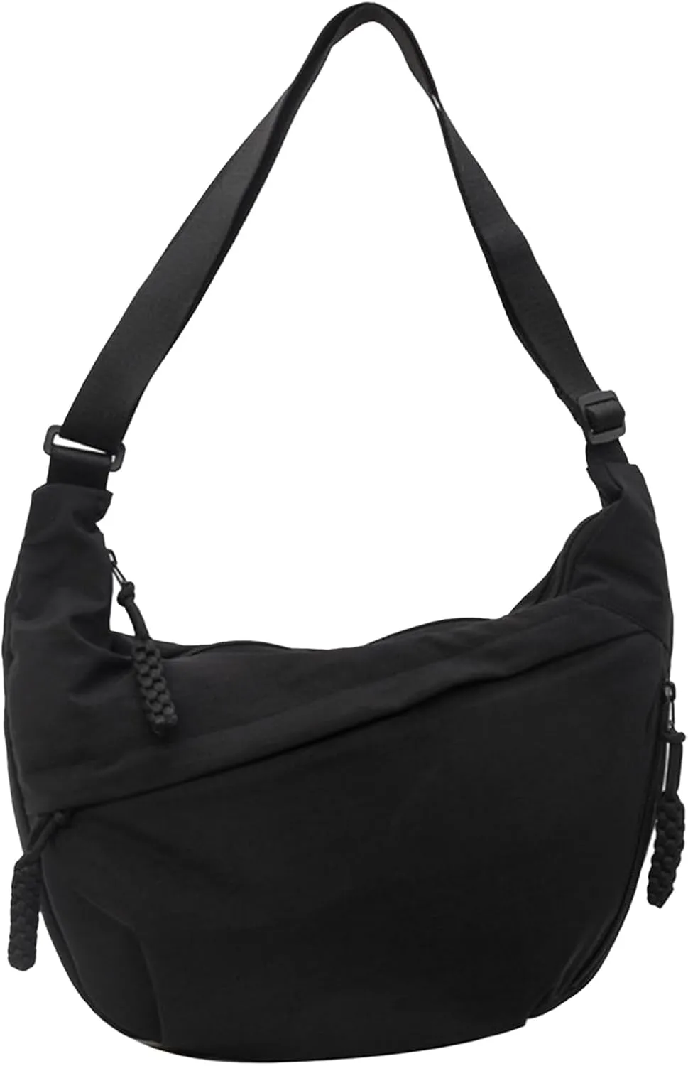 Preferable Crossbody Bag, Preferable Slouchy Corduroy Dumpling Bag, Women's Fashion Plain Color Nylon Crossbody Bags