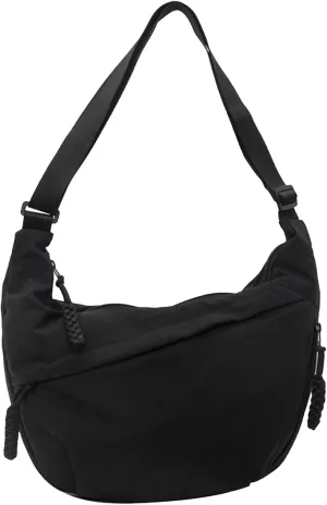 Preferable Crossbody Bag, Preferable Slouchy Corduroy Dumpling Bag, Women's Fashion Plain Color Nylon Crossbody Bags
