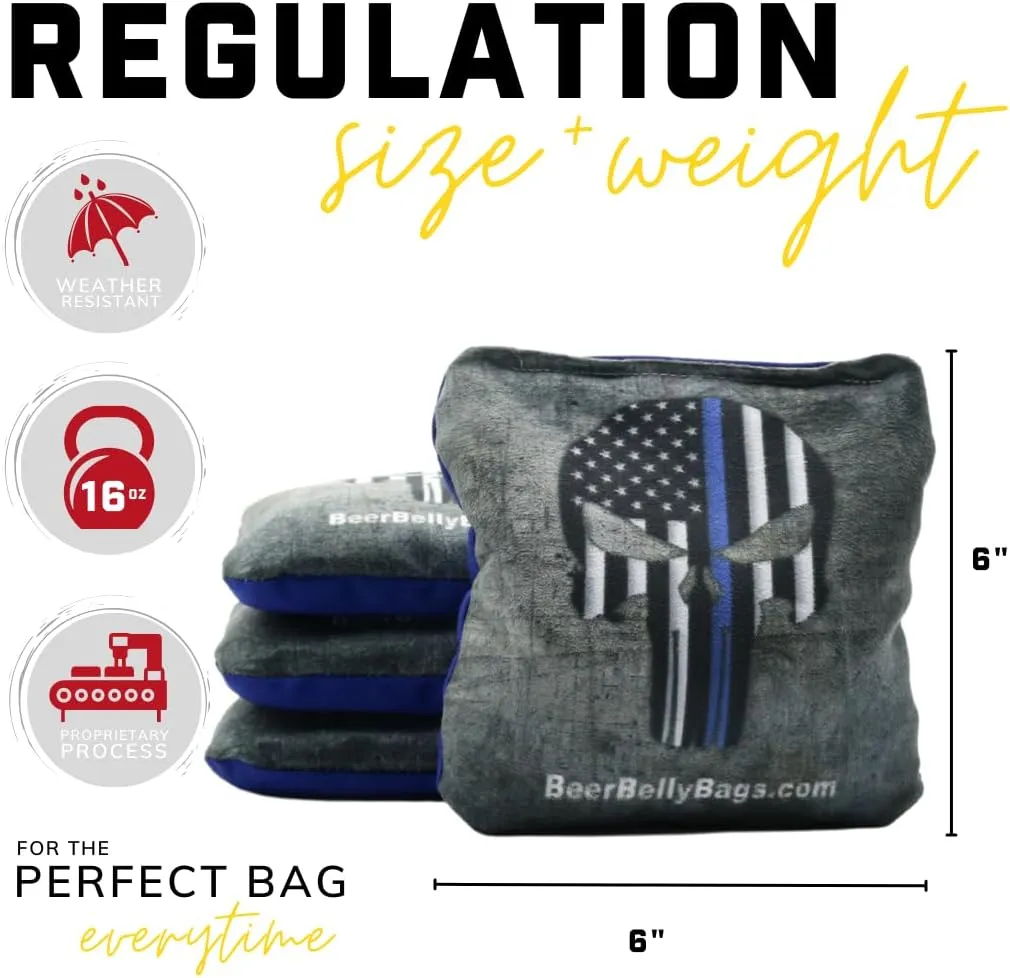 Pro Style Performance Cornhole Bags Tournament Regulation Resin Fill 16 Ounce - Set of 8 Includes Carrying Tote Made in USA
