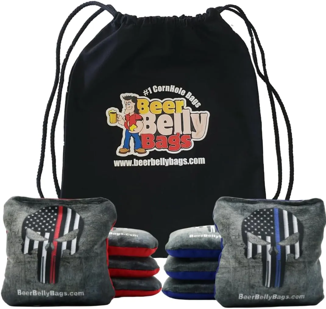 Pro Style Performance Cornhole Bags Tournament Regulation Resin Fill 16 Ounce - Set of 8 Includes Carrying Tote Made in USA