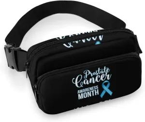 Prostate Cancer Awareness Blue Ribbon Crossbody Fanny Pack Waterproof Waist Bag Unisex Belt Bag