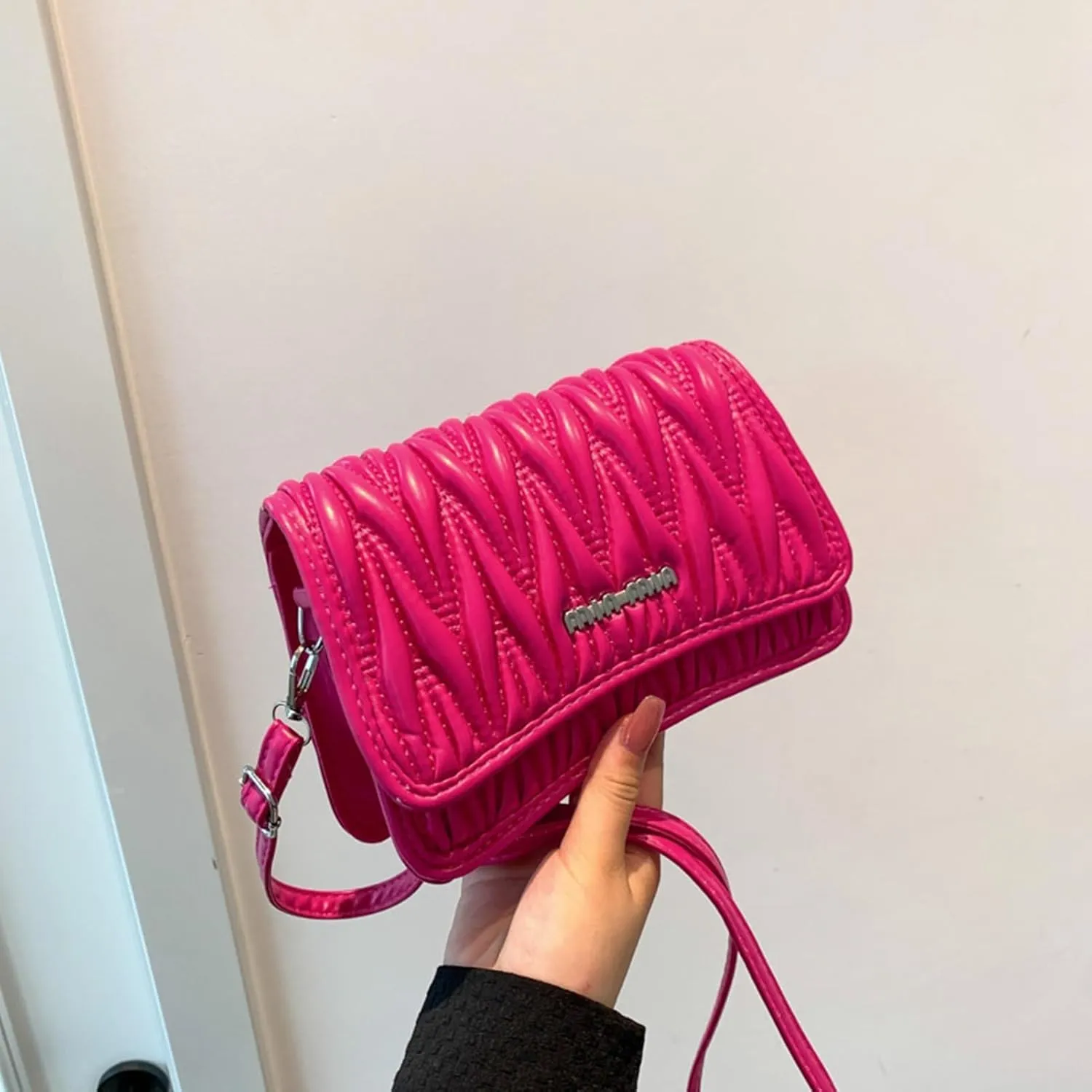 PU Leather Crossbody Bag Shoulder Bag for Women Flap Purse with Adjustable Strap Satchel Bag for Work Travel