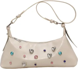 PU Leather Shoulder Bag for Women Quilted Crossbody Bags Handbag Purse Evening Bag with Adjustable Strap, One Color, One Size