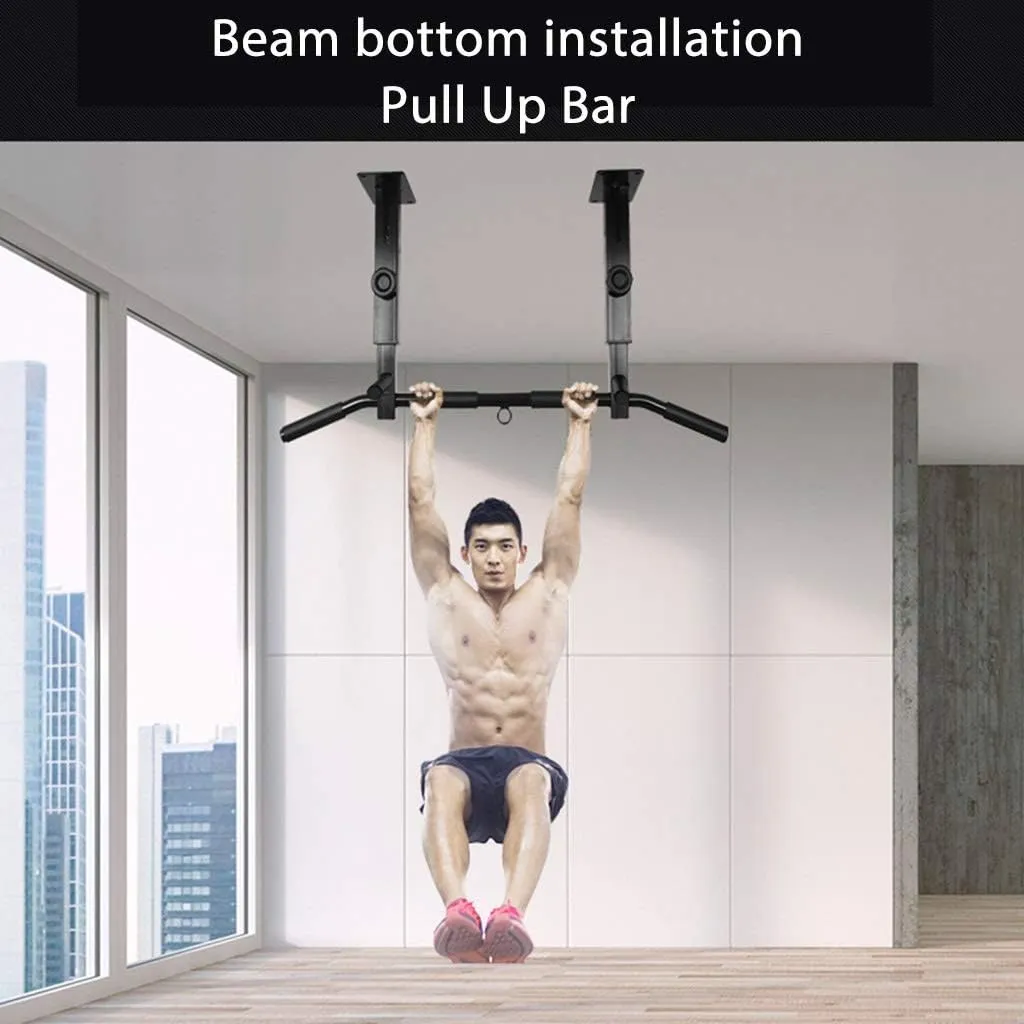 Pull Up Bar Home Gym Exercise Equipment Beam Bottom Chin Up Bar,Upper Body Workout Bar For Hanging In Wall,Height 3 Gears Adjustable,Height 3 Gears Adjustable