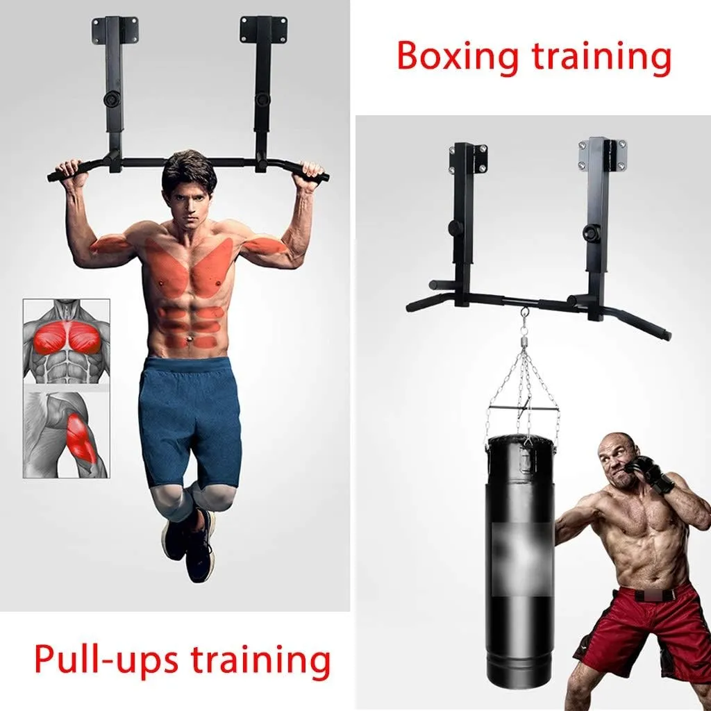 Pull Up Bar Home Gym Exercise Equipment Beam Bottom Chin Up Bar,Upper Body Workout Bar For Hanging In Wall,Height 3 Gears Adjustable,Height 3 Gears Adjustable