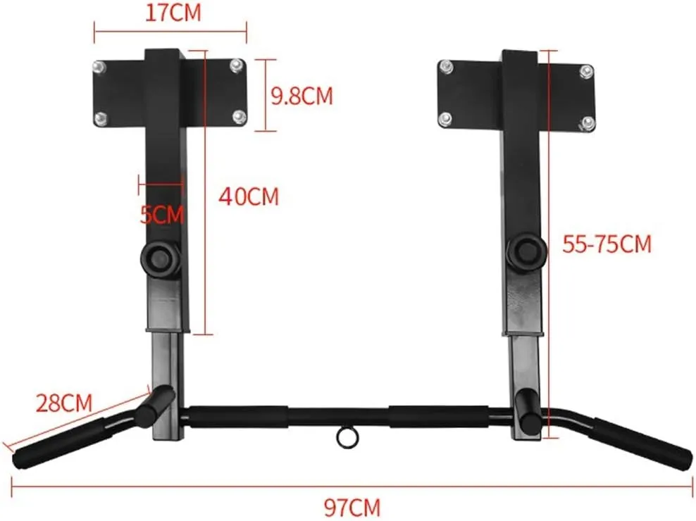 Pull Up Bar Home Gym Exercise Equipment Beam Bottom Chin Up Bar,Upper Body Workout Bar For Hanging In Wall,Height 3 Gears Adjustable,Height 3 Gears Adjustable