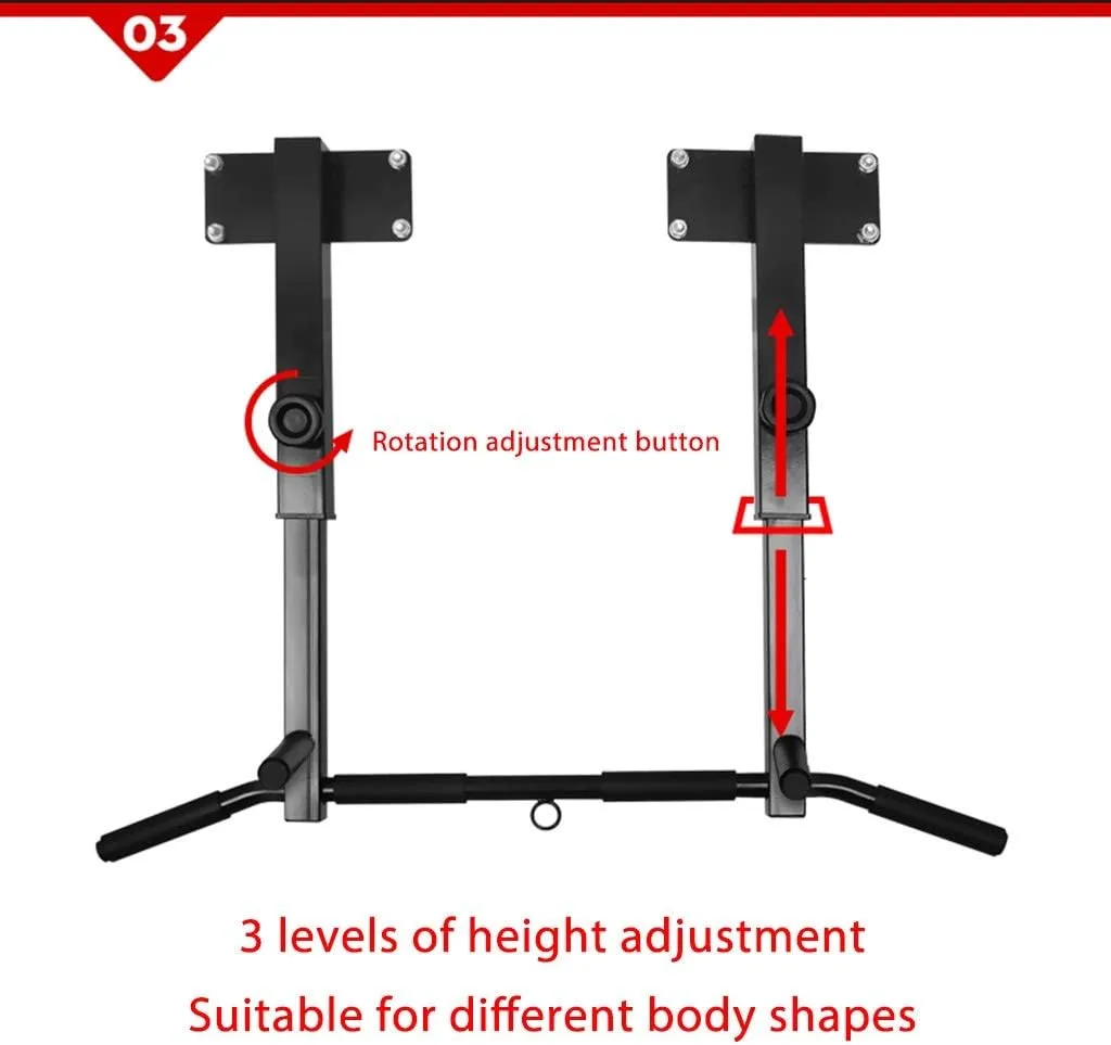 Pull Up Bar Home Gym Exercise Equipment Beam Bottom Chin Up Bar,Upper Body Workout Bar For Hanging In Wall,Height 3 Gears Adjustable,Height 3 Gears Adjustable