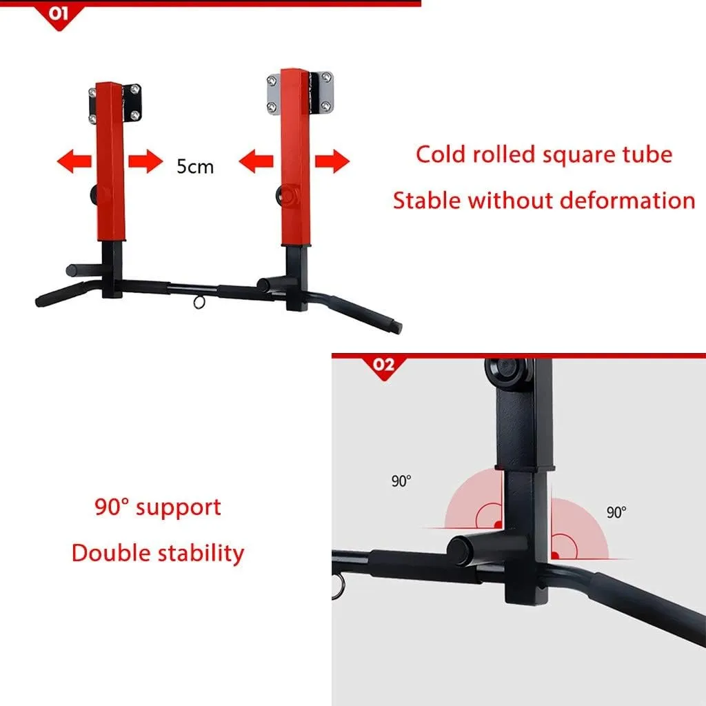 Pull Up Bar Home Gym Exercise Equipment Beam Bottom Chin Up Bar,Upper Body Workout Bar For Hanging In Wall,Height 3 Gears Adjustable,Height 3 Gears Adjustable