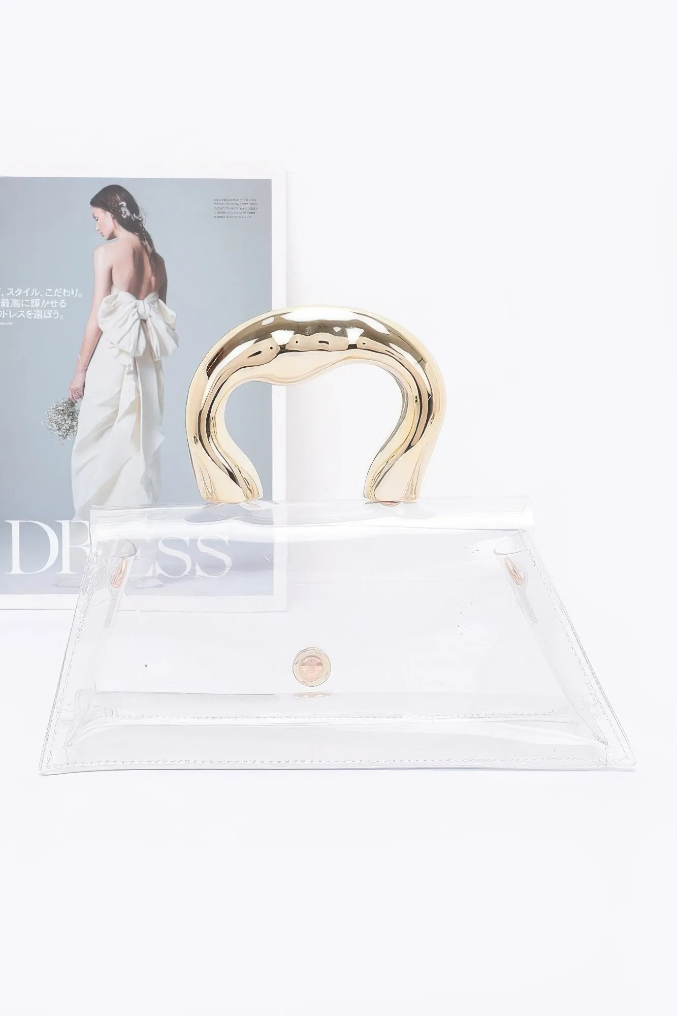 Pvc Clear Metal Handle Flap Bag