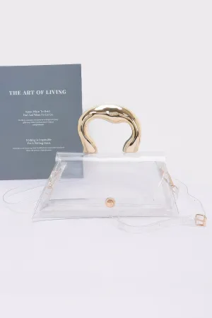 Pvc Clear Metal Handle Flap Bag