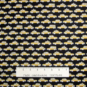 Quality Fabric Urban Fabric Uptown Taxi Cab Stripe Yellow Black by The Yard