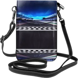 Race Track Small Crossbody Bags, Printed Cell Phone Purse with Card Slots, Shoulder Handbag with Strap