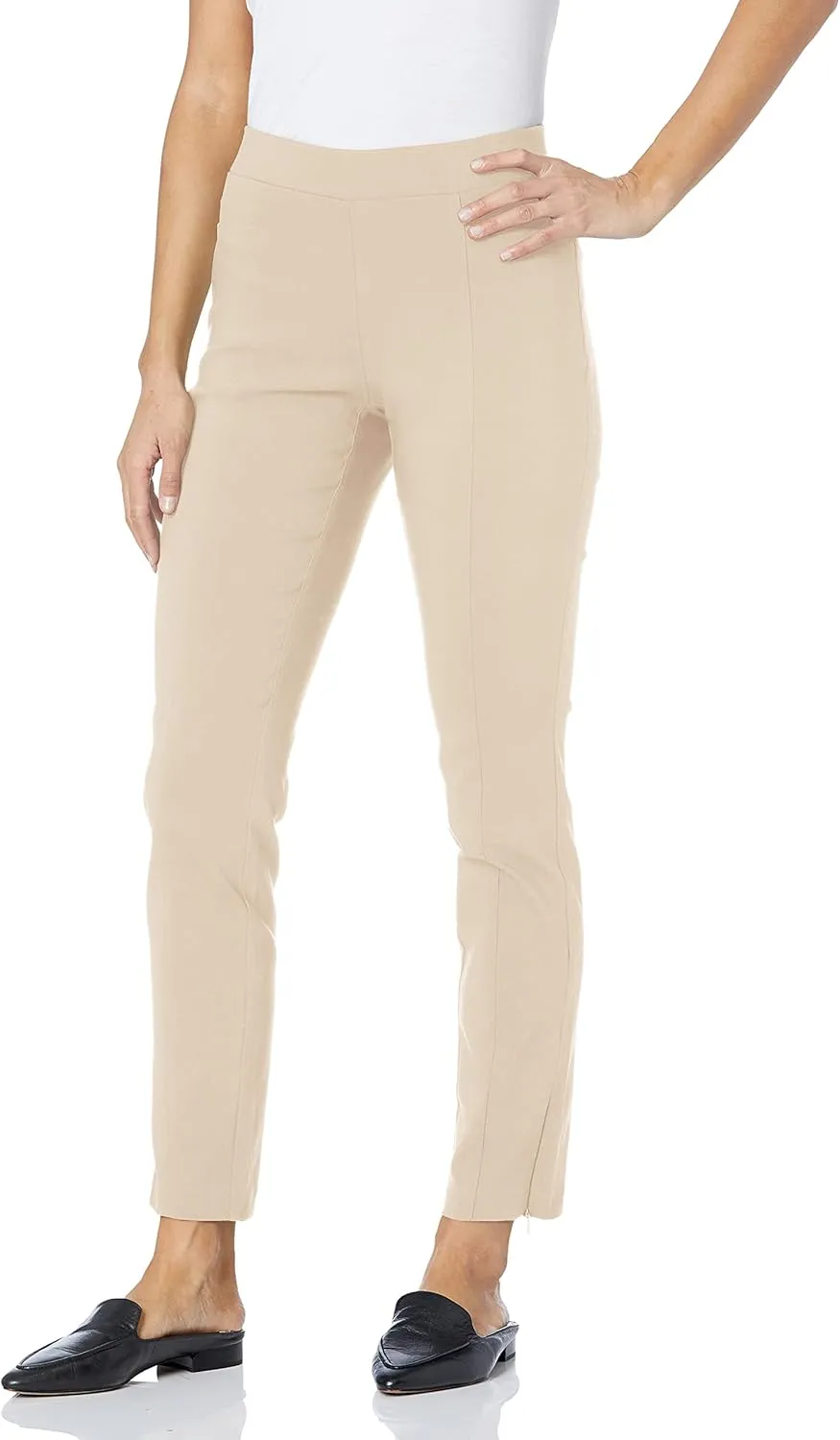Rafaella Women's Solid Supreme Stretch Dress Pants with Pull-on Waistband and Pockets, Durable Work Slacks, 30.5" Inseam