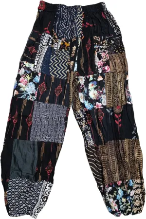 RAJBHOOMI HANDICRAFTS Boho Pants for Women - Hippie Pants for Women Boho Joggers, Bohemian Flowy Hippie Clothes Yoga Pants