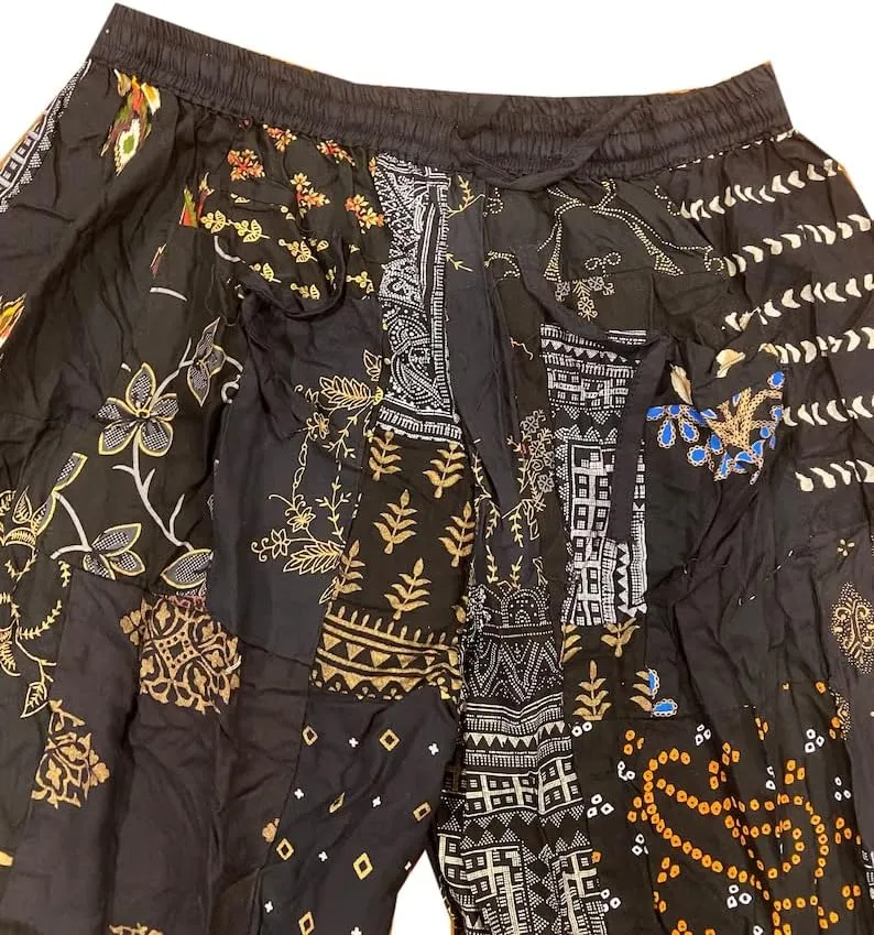 RAJBHOOMI HANDICRAFTS Boho Pants for Women - Hippie Pants for Women Boho Joggers, Bohemian Flowy Hippie Clothes Yoga Pants