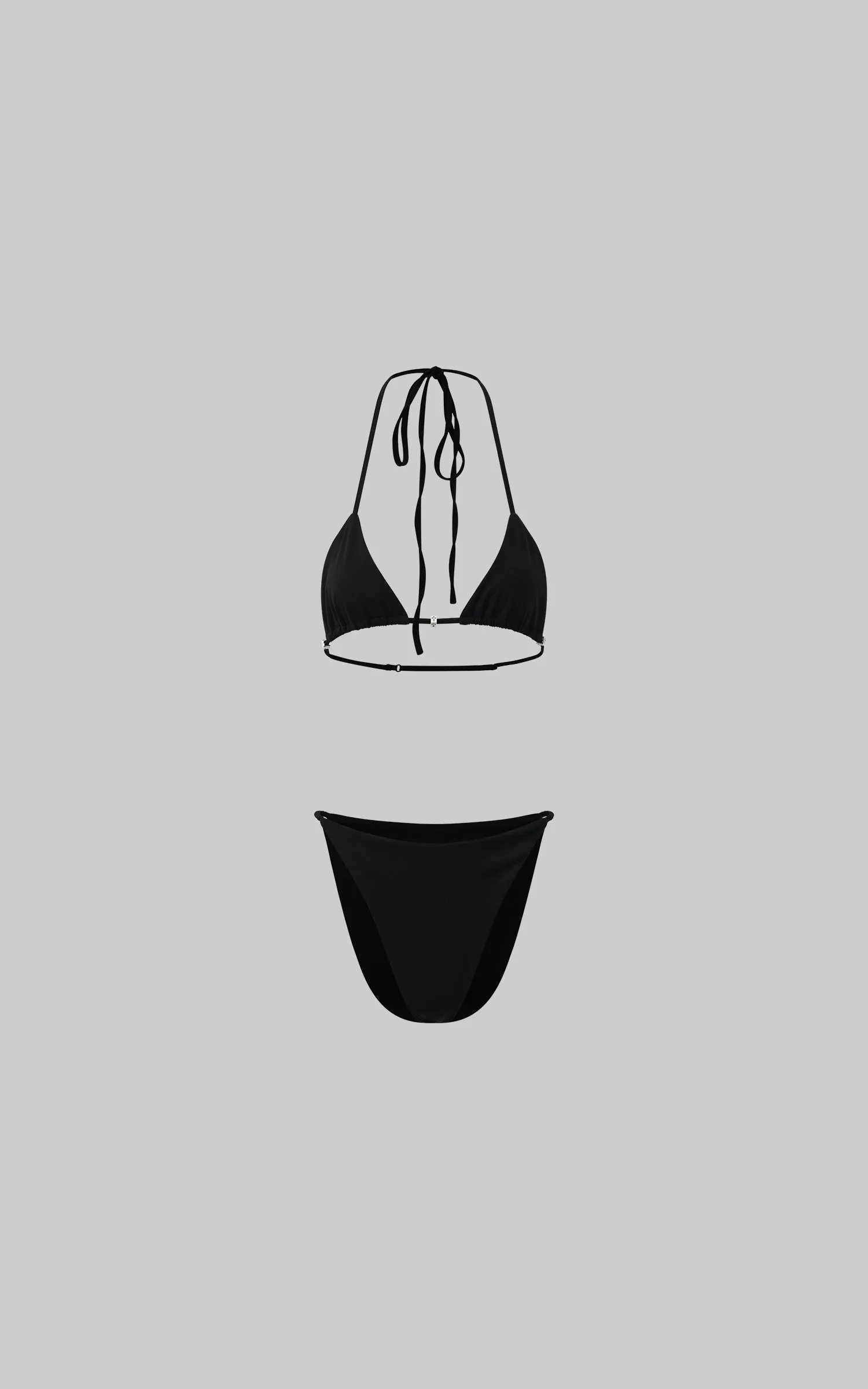 Rase le sol Minimalist Triangle Bikini Set with Metal Accents
