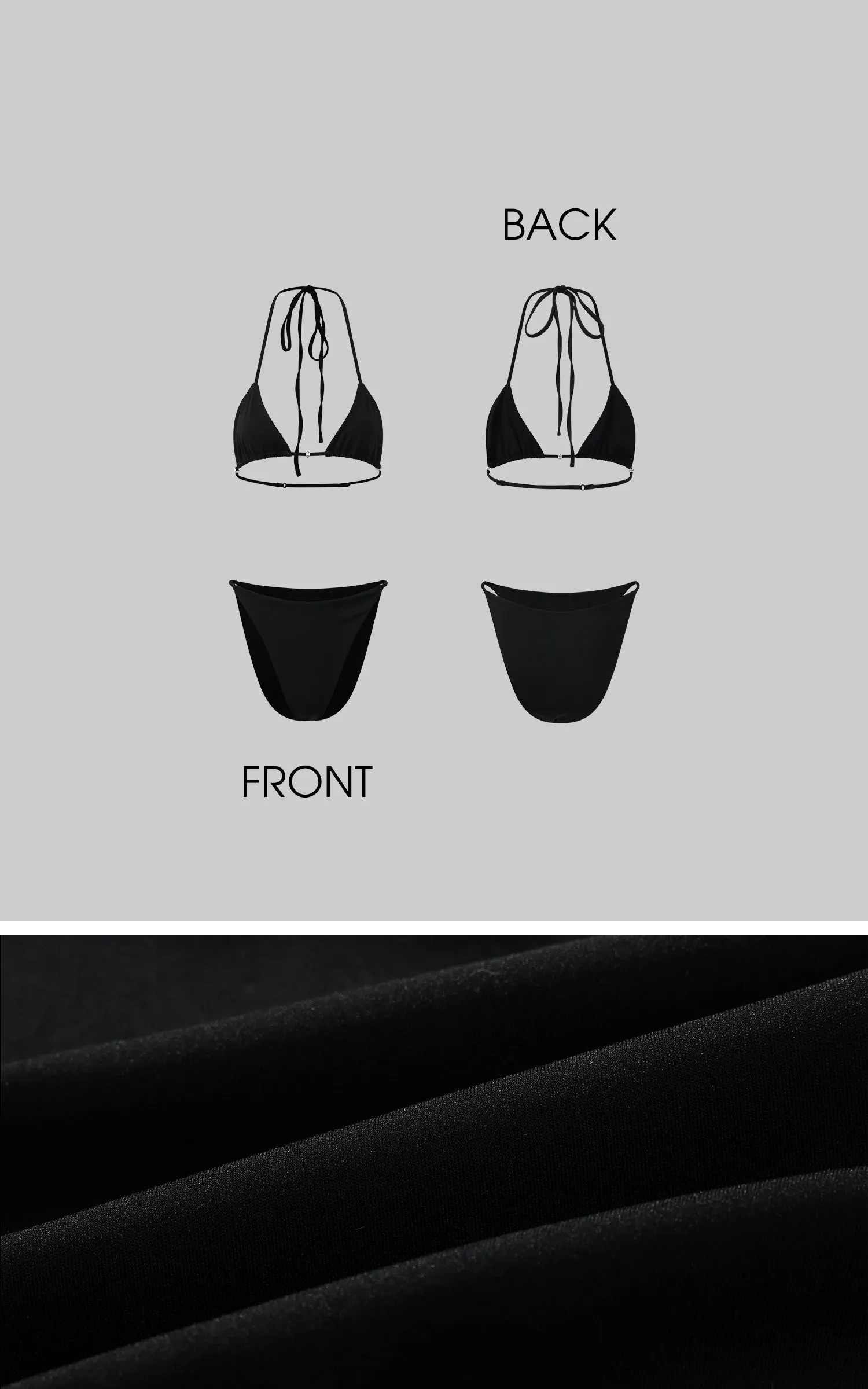 Rase le sol Minimalist Triangle Bikini Set with Metal Accents