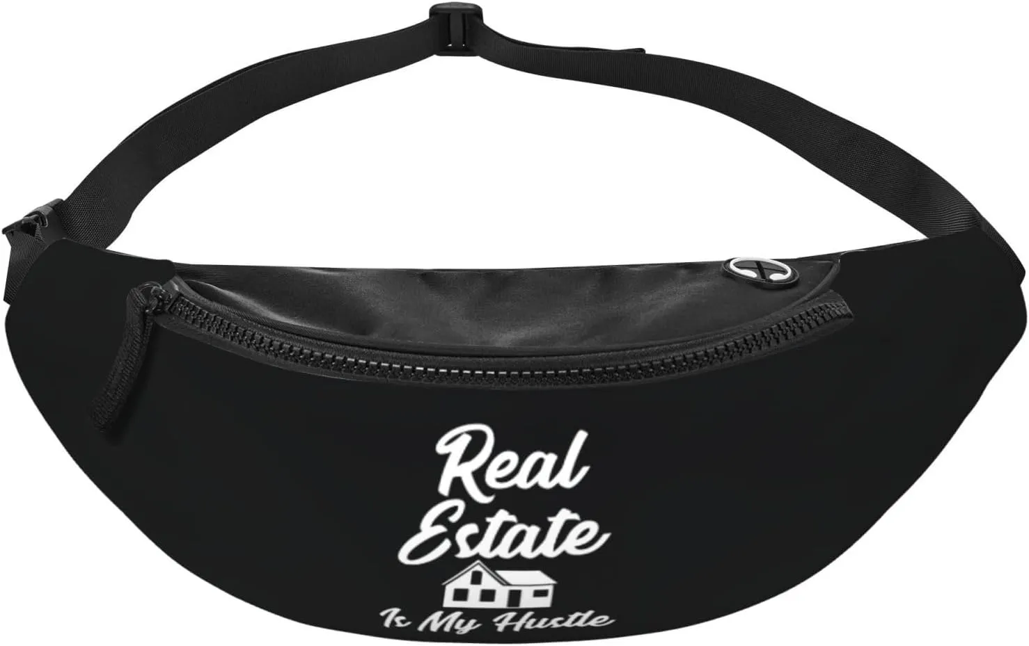 Real Estate Is My Hustle Unisex Adjustable Leisure Waist Bag Outdoor Sports Running Waist Bag Business Travel Mobile Phone Bag, Black
