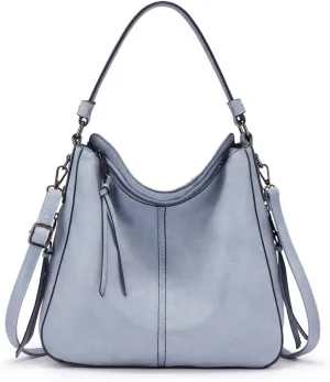 Realer Hobo Crossbody Bags for Women Designer Faux Leather Hobo Handbags Retro Large Size Shoulder Bag Bucket Purse