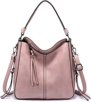 Realer Hobo Crossbody Bags for Women Designer Faux Leather Hobo Handbags Retro Large Size Shoulder Bag Bucket Purse