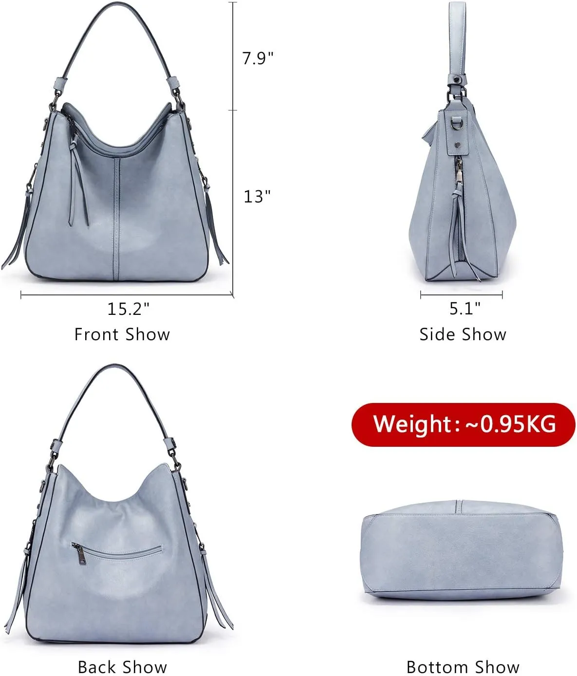 Realer Hobo Crossbody Bags for Women Designer Faux Leather Hobo Handbags Retro Large Size Shoulder Bag Bucket Purse