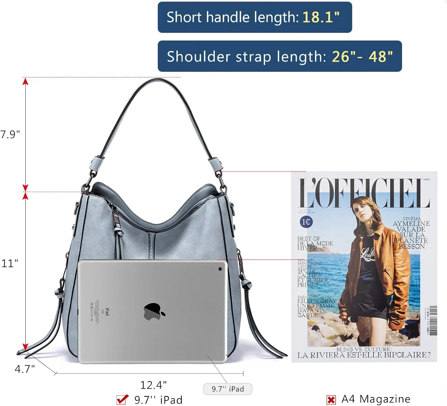 Realer Hobo Crossbody Bags for Women Designer Faux Leather Hobo Handbags Retro Large Size Shoulder Bag Bucket Purse