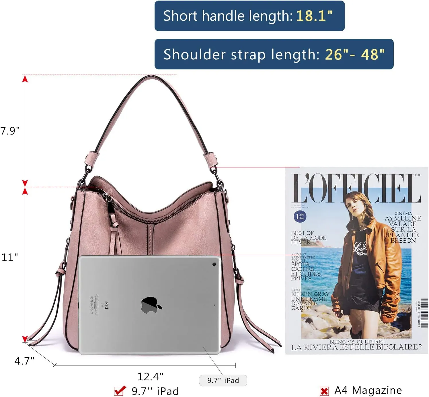 Realer Hobo Crossbody Bags for Women Designer Faux Leather Hobo Handbags Retro Large Size Shoulder Bag Bucket Purse