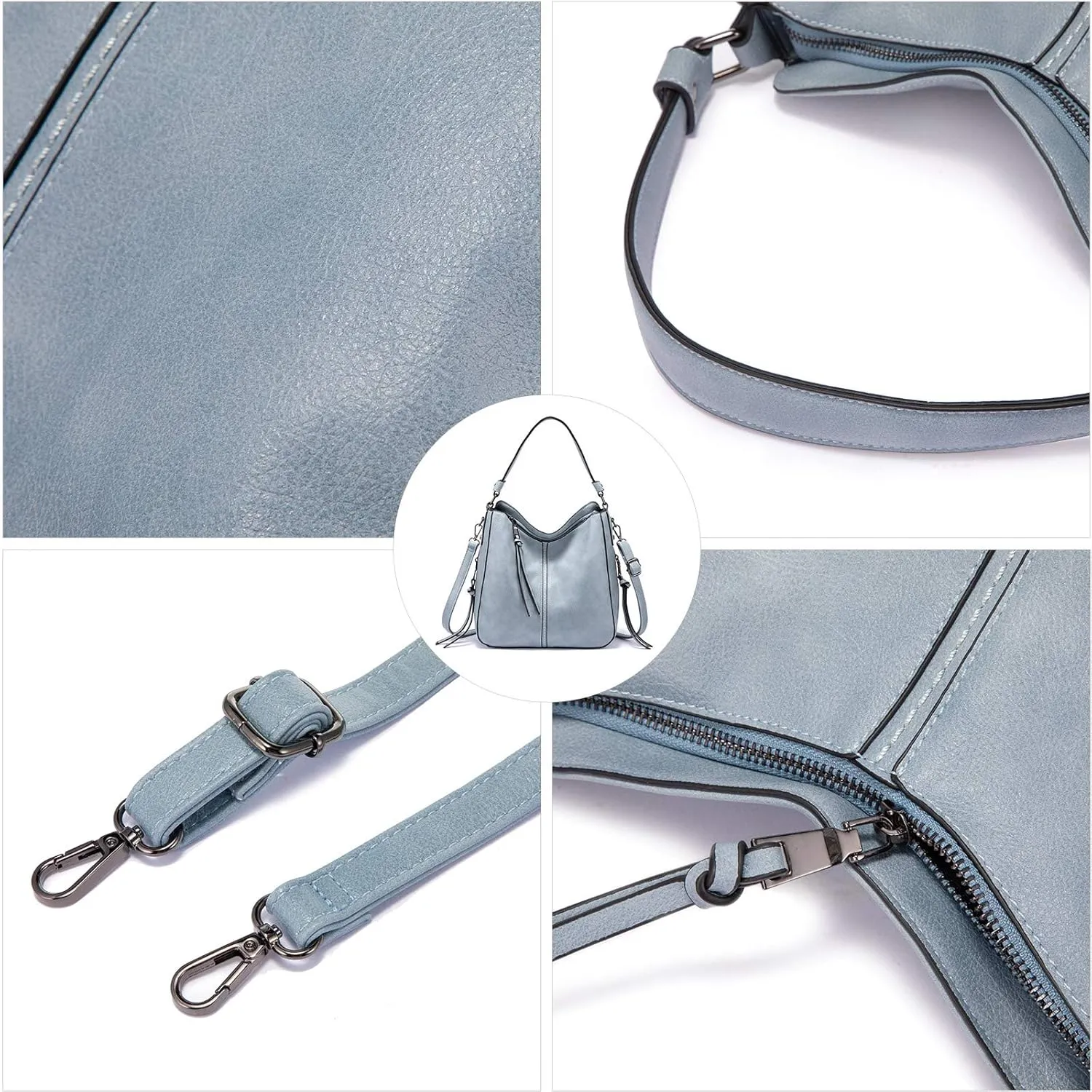 Realer Hobo Crossbody Bags for Women Designer Faux Leather Hobo Handbags Retro Large Size Shoulder Bag Bucket Purse