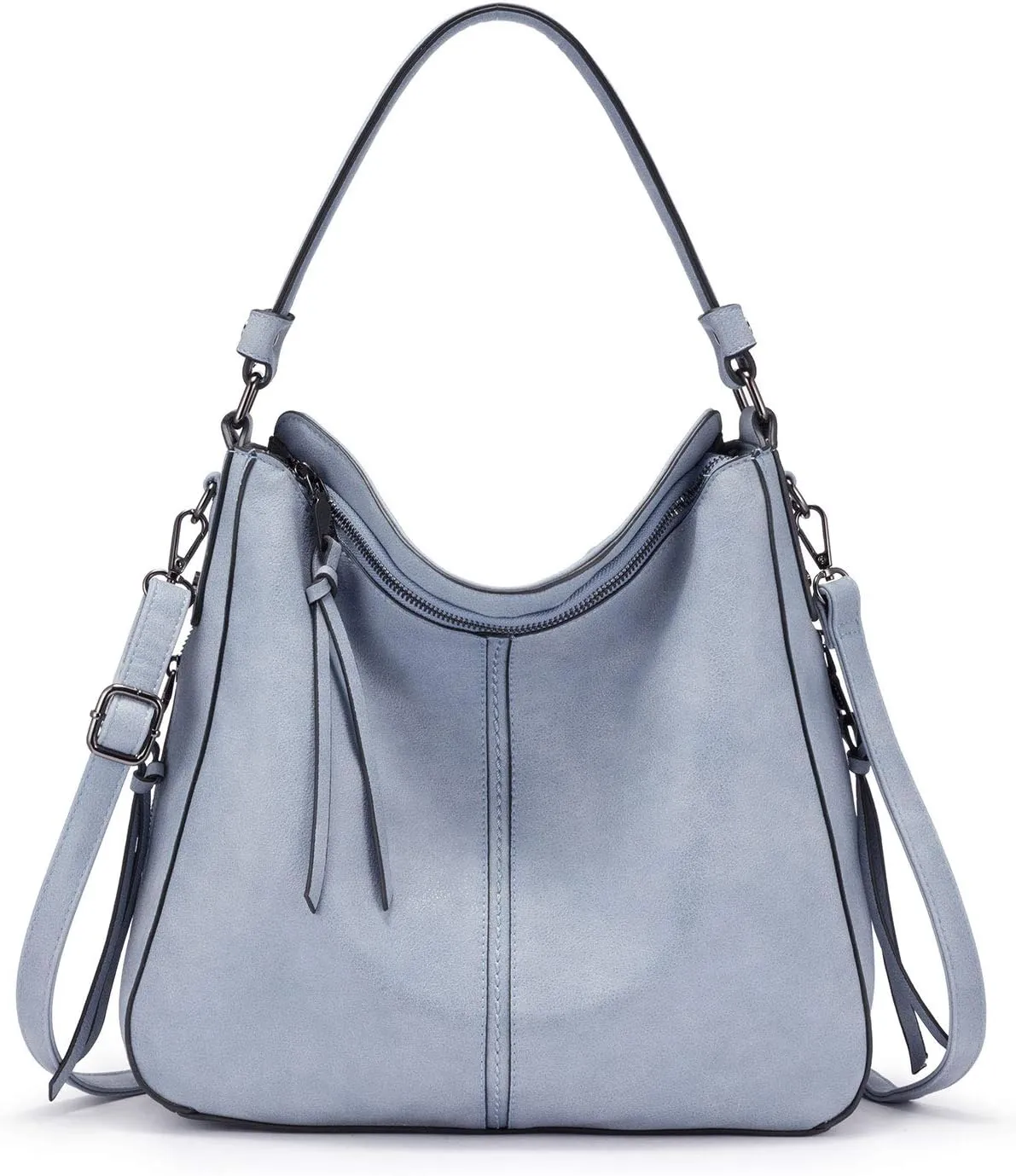 Realer Hobo Crossbody Bags for Women Designer Faux Leather Hobo Handbags Retro Large Size Shoulder Bag Bucket Purse